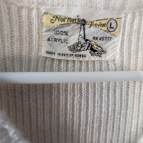 Vintage Winter White Norton's Point Sweater Size L - Picture 6 of 6